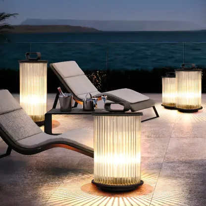 Black Metal Cylindrical Glass Post Cap Light Image - 5