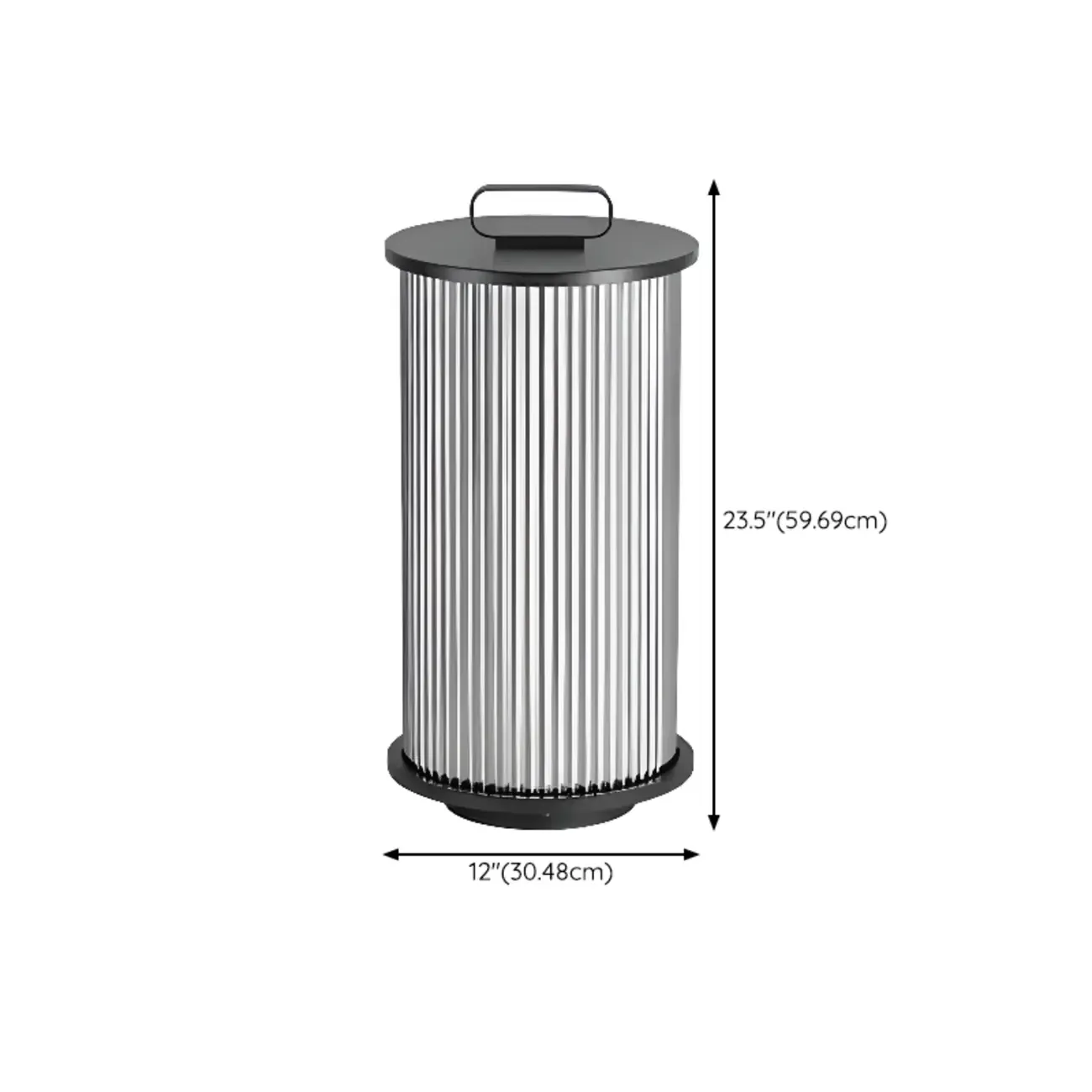 Black Metal Cylindrical Glass Post Cap Light Image - 11