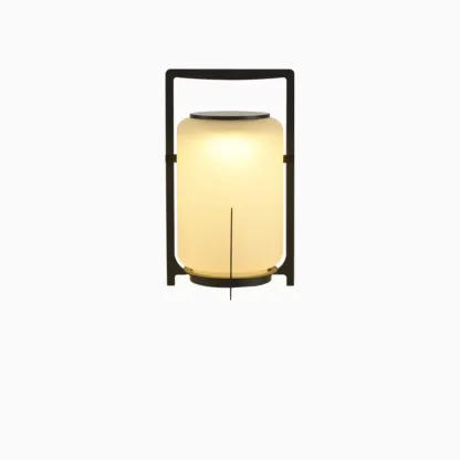 Round Solar Black Metal Lantern Post Cap Light Image - 3