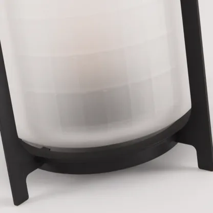 Round Solar Black Metal Lantern Post Cap Light Image - 12