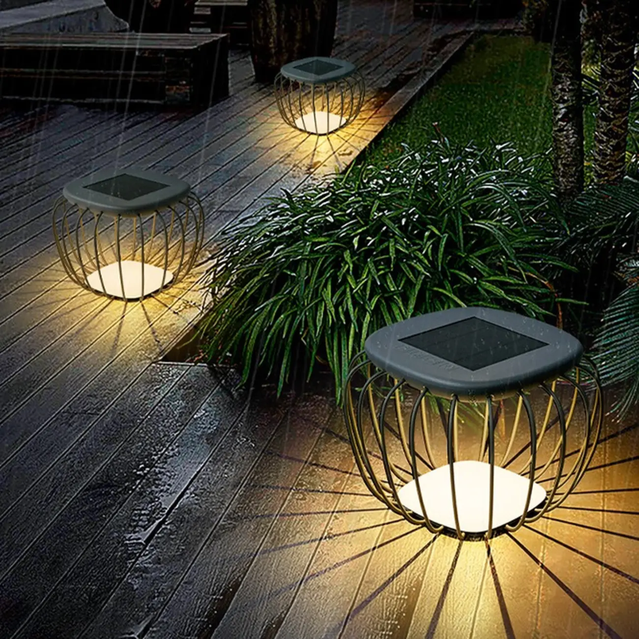 Modern Metal Cage Design Solar Post Cap Light Image - 7 | homeyfad