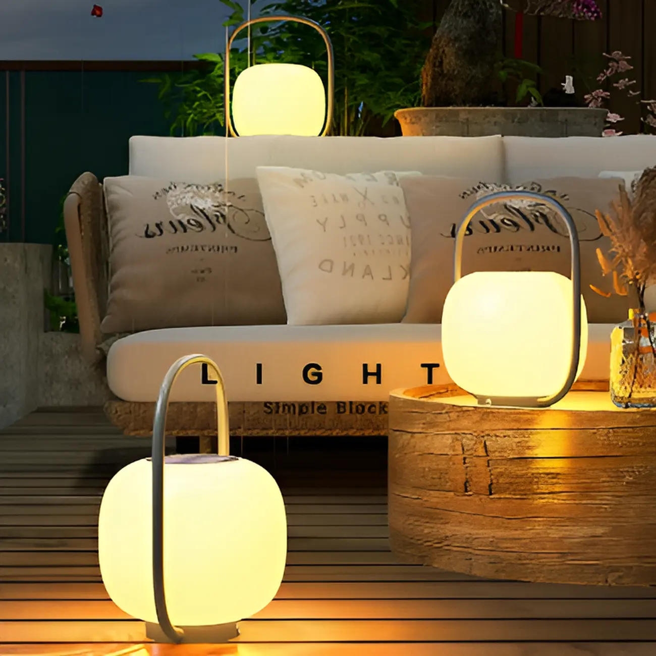 Drum White Metal Warm Light Solar Post Cap Light Image - 1 | homeyfad