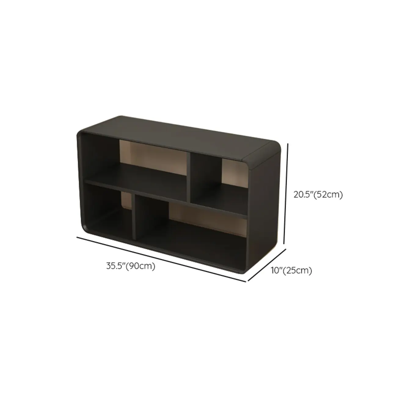 Narrow Rectangle Wooden Open Storage Black Side Table Image - 18 | homeyfad