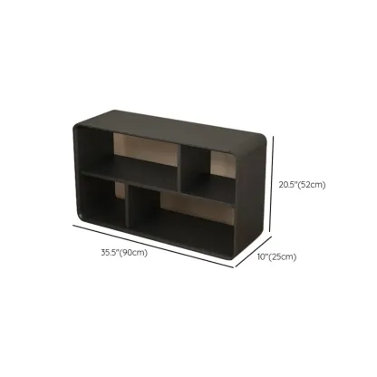 Narrow Rectangle Wooden Open Storage Black Side Table Image - 18