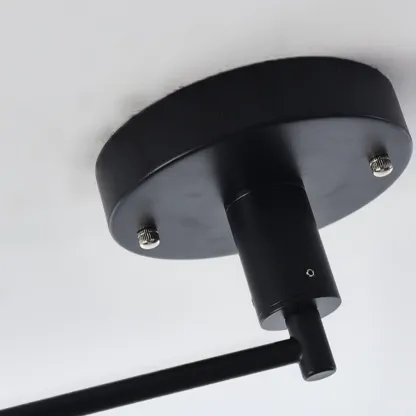 Modern Flexible Round Pendant Light in Solid Wood and Metal Image - 12