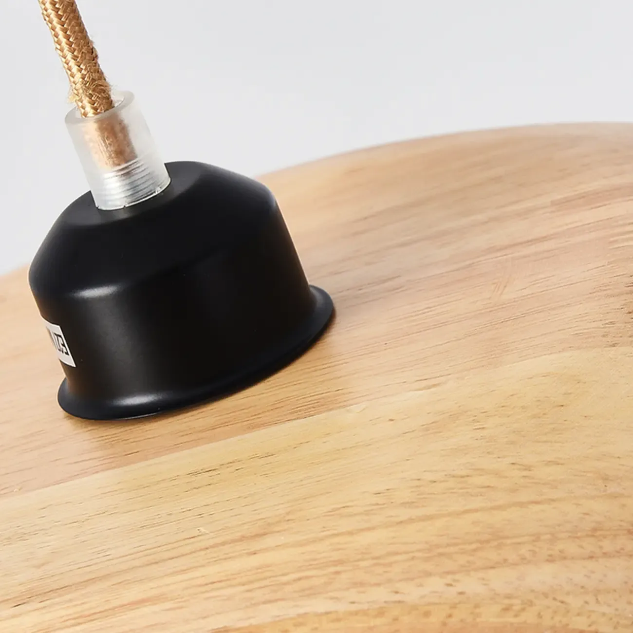 Modern Flexible Round Pendant Light in Solid Wood and Metal Image - 13