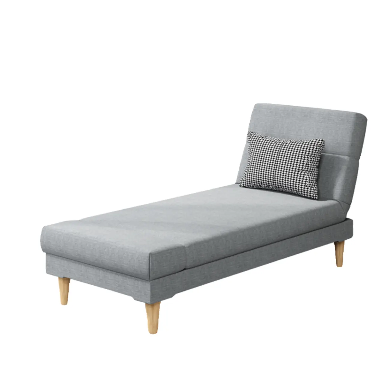 Scandinavian Leather Chaise Lounge with Pillow for Living Room Image - 4 | homeyfad