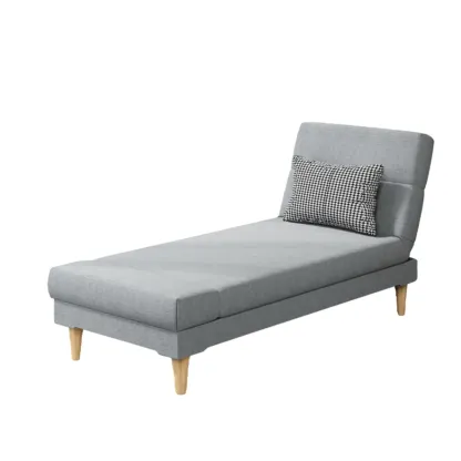 Scandinavian Leather Chaise Lounge with Pillow for Living Room Image - 4