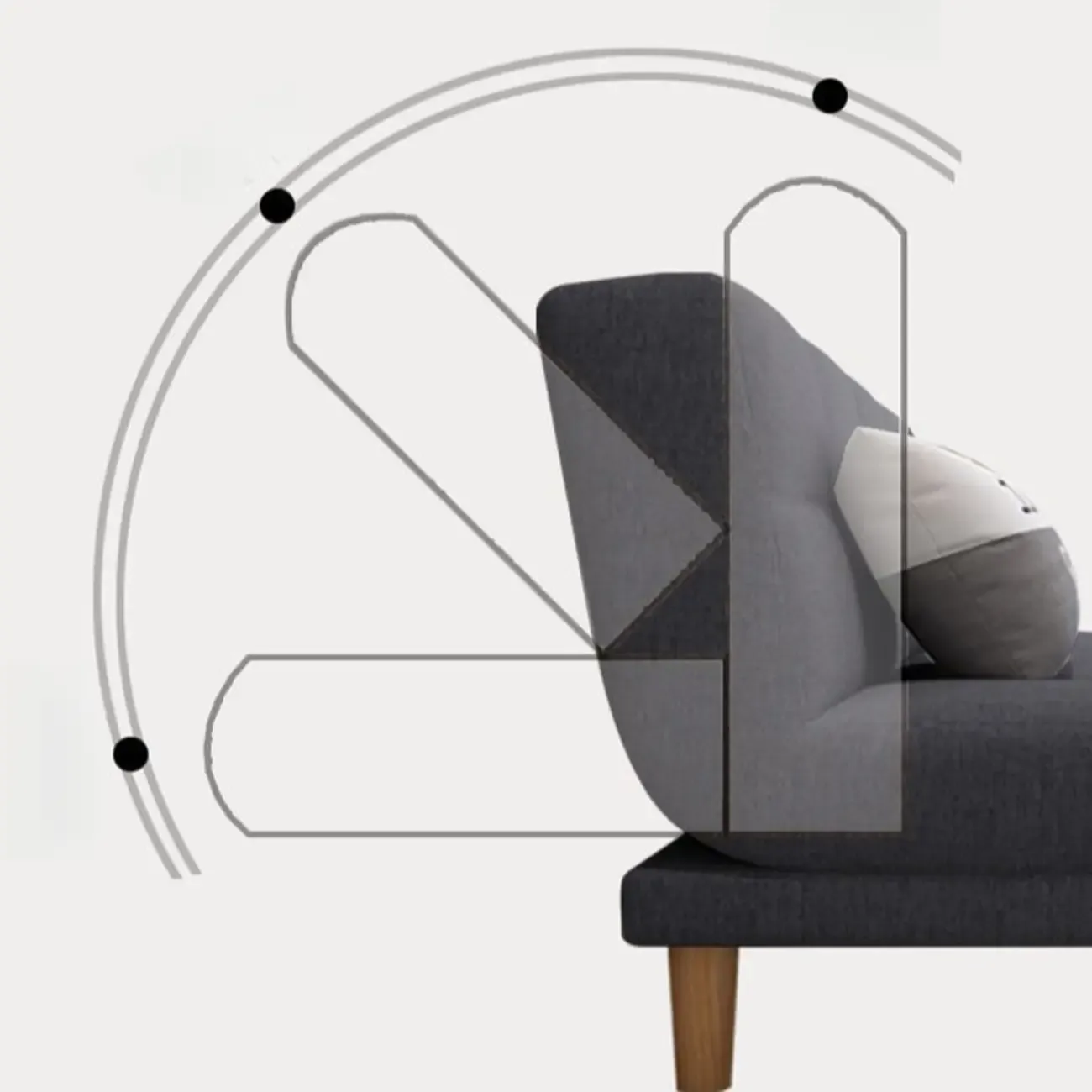 Scandinavian Leather Chaise Lounge with Pillow for Living Room Image - 9