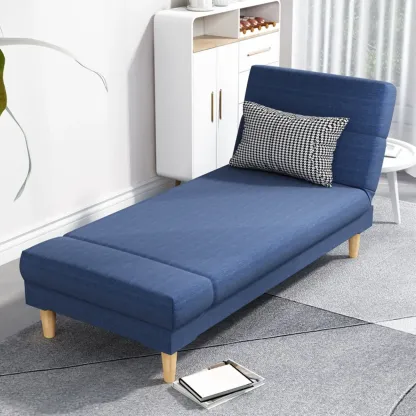 Scandinavian Leather Chaise Lounge with Pillow for Living Room Image - 17
