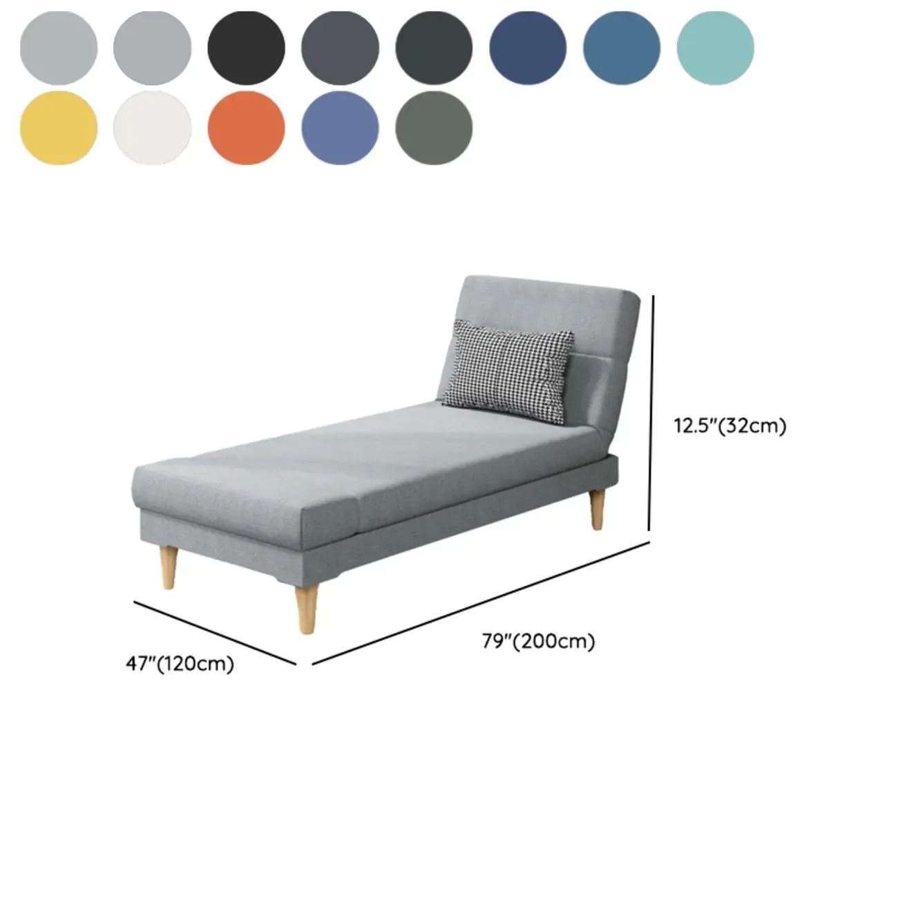 Scandinavian Leather Chaise Lounge with Pillow for Living Room Image - 24