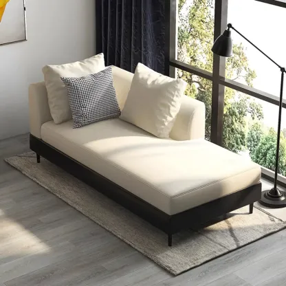 Glam Fabric Chaise Lounge with Unremovable Cushions for Home Image - 1