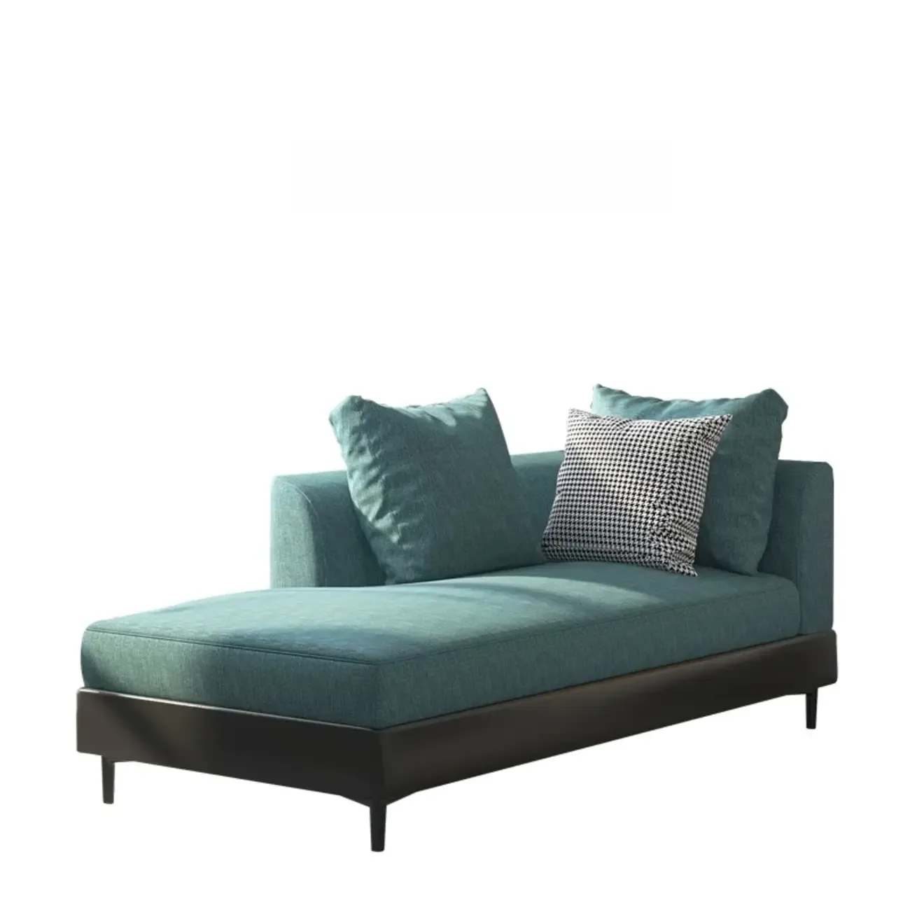 Glam Fabric Chaise Lounge with Unremovable Cushions for Home Image - 3