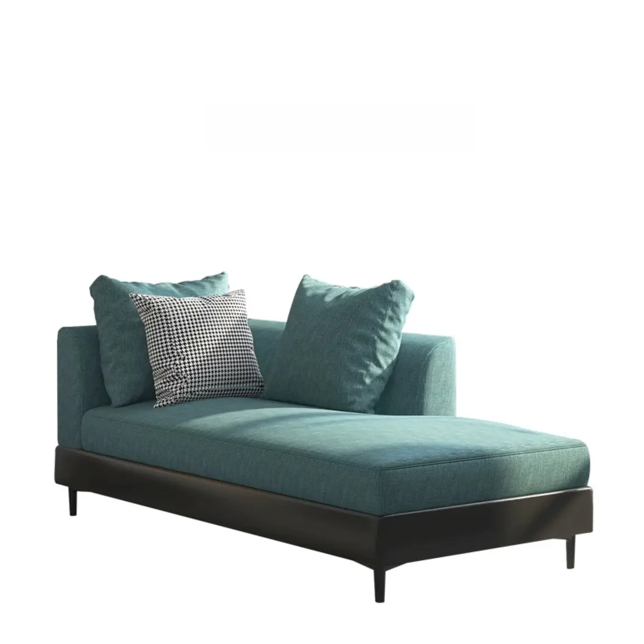 Glam Fabric Chaise Lounge with Unremovable Cushions for Home Image - 4 | homeyfad