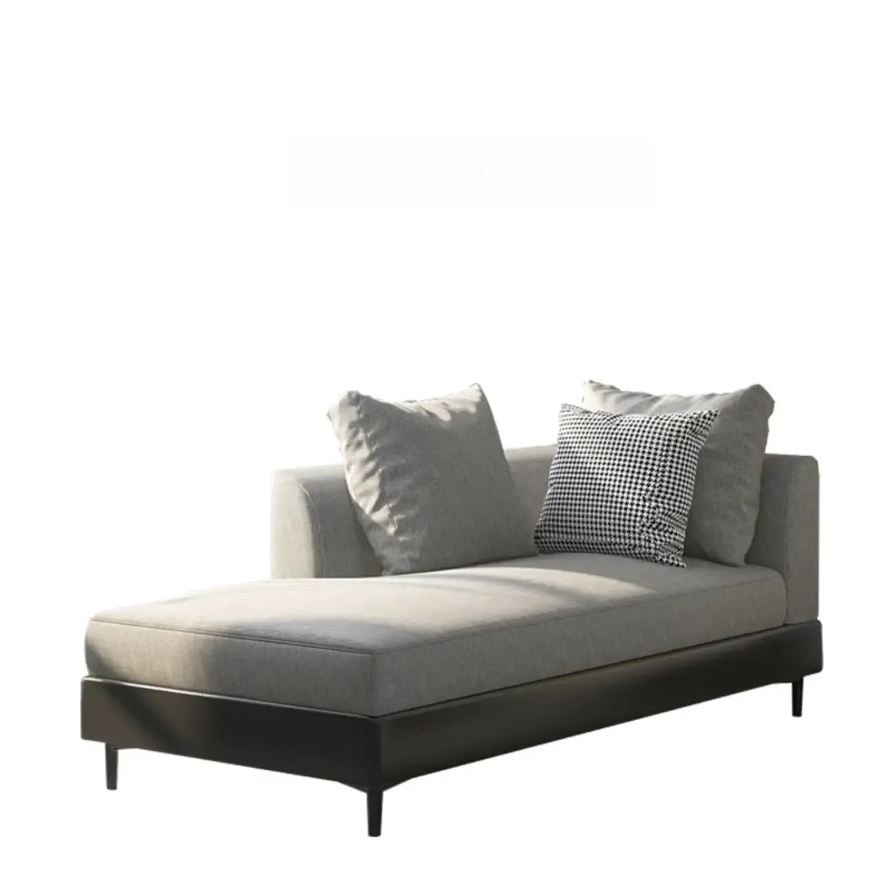 Glam Fabric Chaise Lounge with Unremovable Cushions for Home Image - 6
