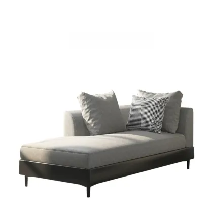 Glam Fabric Chaise Lounge with Unremovable Cushions for Home Image - 6