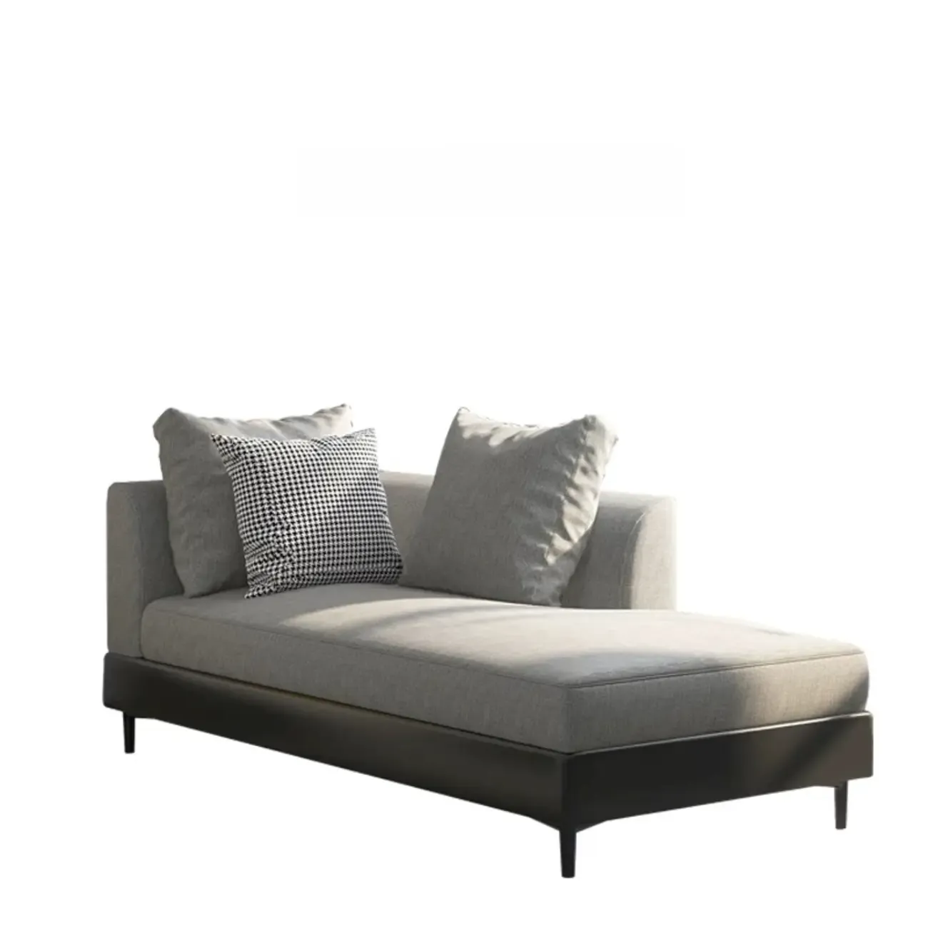 Glam Fabric Chaise Lounge with Unremovable Cushions for Home Image - 7