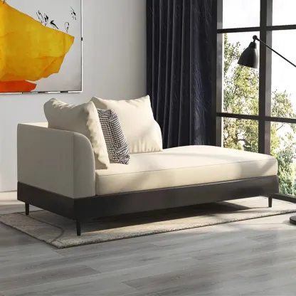 Glam Fabric Chaise Lounge with Unremovable Cushions for Home Image - 8