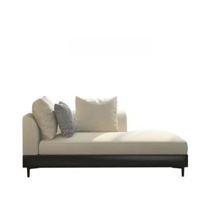 Glam Fabric Chaise Lounge with Unremovable Cushions for Home Image - 9