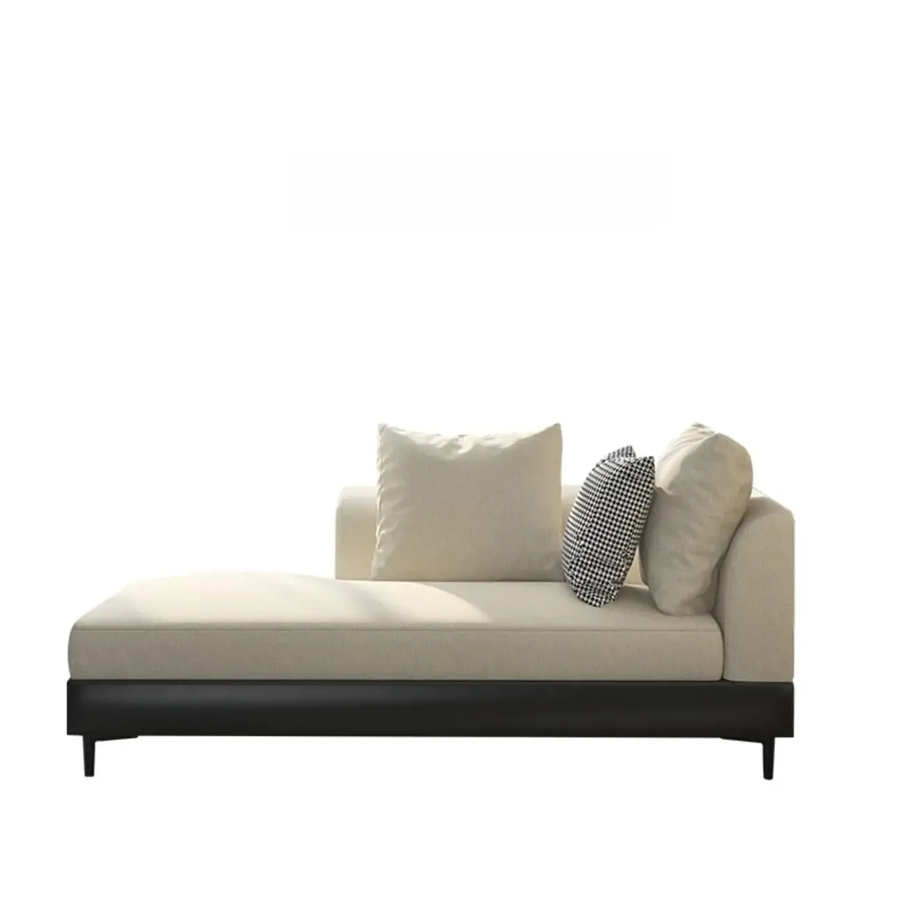 Glam Fabric Chaise Lounge with Unremovable Cushions for Home Image - 11