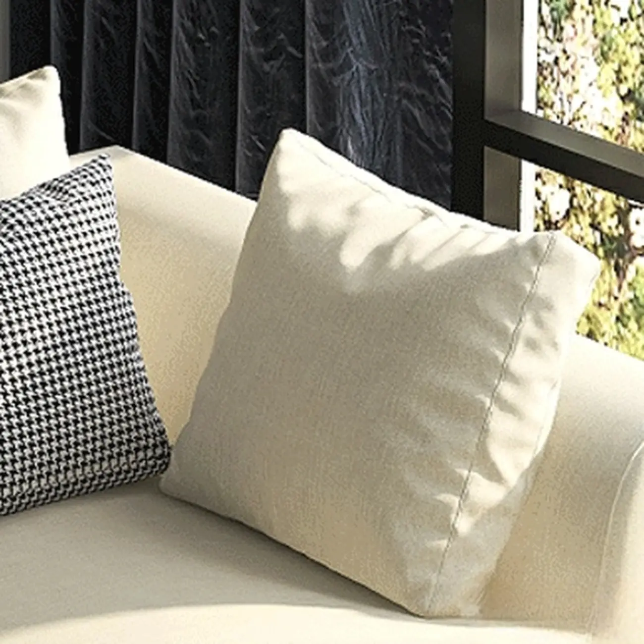 Glam Fabric Chaise Lounge with Unremovable Cushions for Home Image - 12 | homeyfad