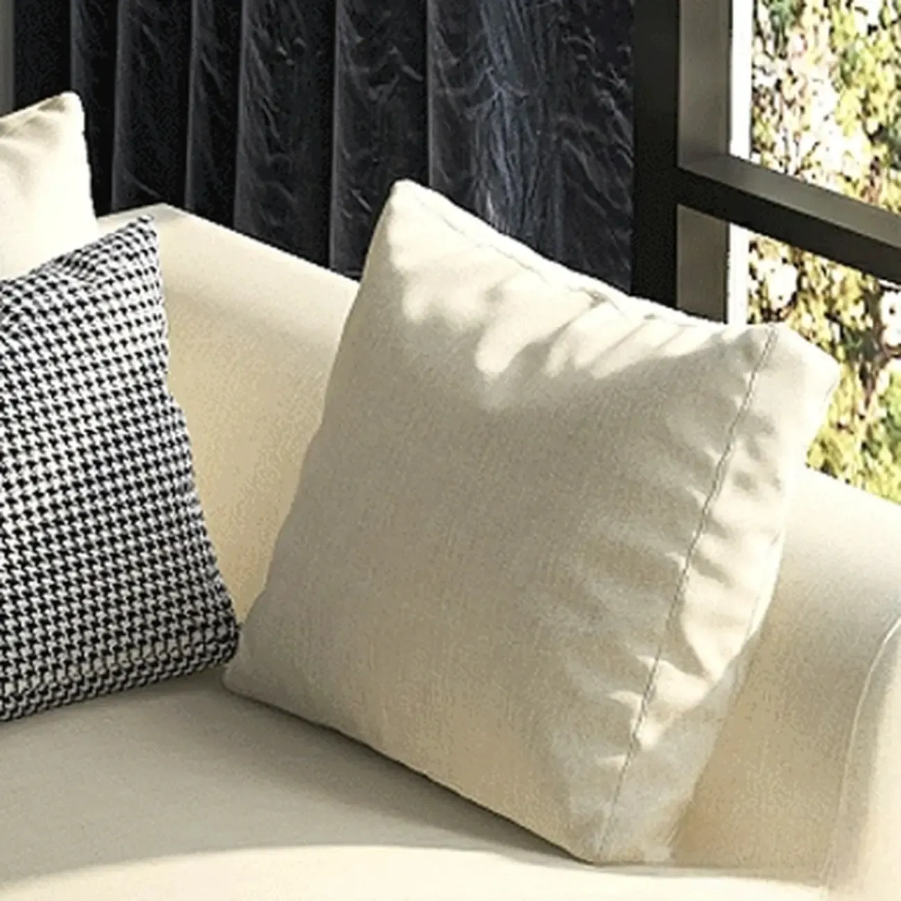Glam Fabric Chaise Lounge with Unremovable Cushions for Home Image - 12