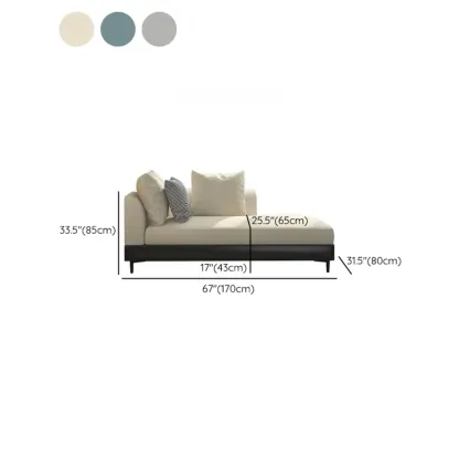 Glam Fabric Chaise Lounge with Unremovable Cushions for Home #size