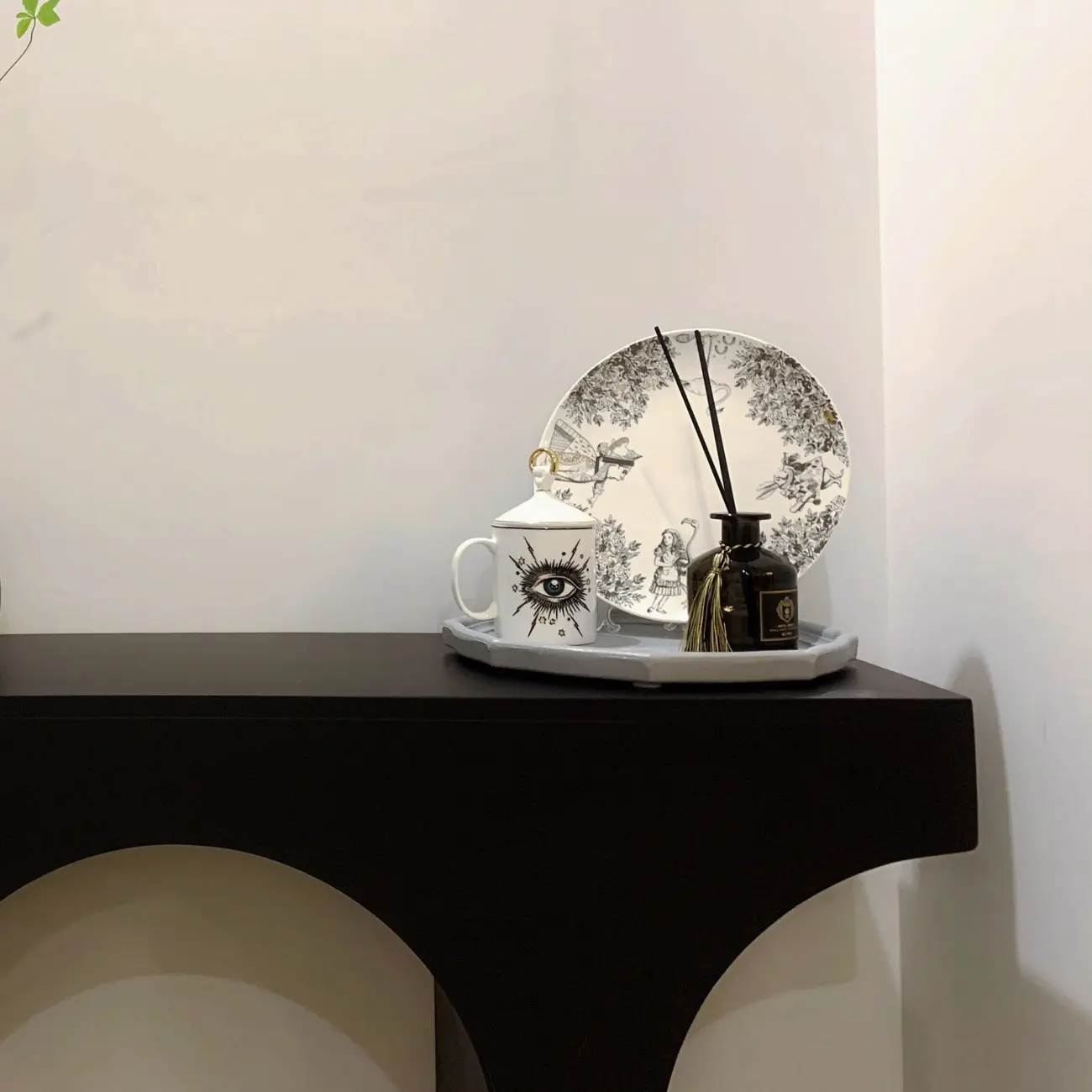 Arched Wood White Double Pedestal Console Table Image - 8 | homeyfad