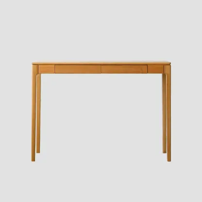 Rectangular Cherry Wood 2 Drawers Console Table Image - 7