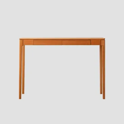 Rectangular Cherry Wood 2 Drawers Console Table Image - 13
