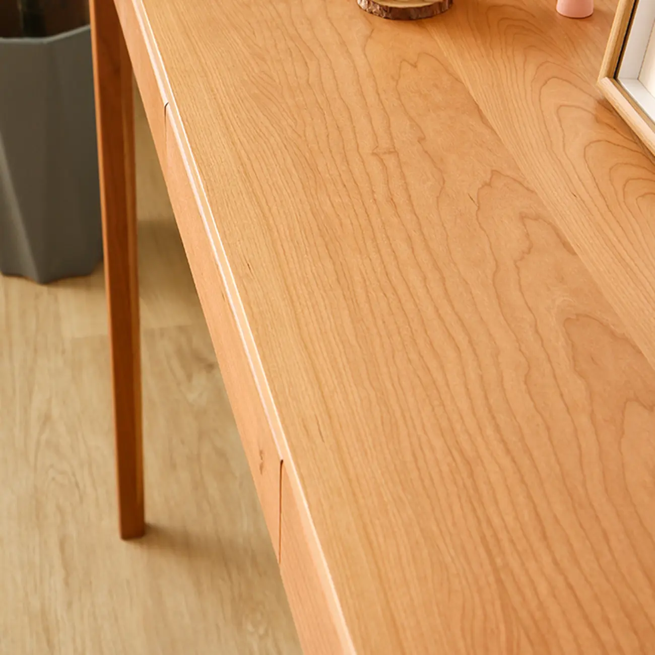 Rectangular Cherry Wood 2 Drawers Console Table Image - 22 | homeyfad