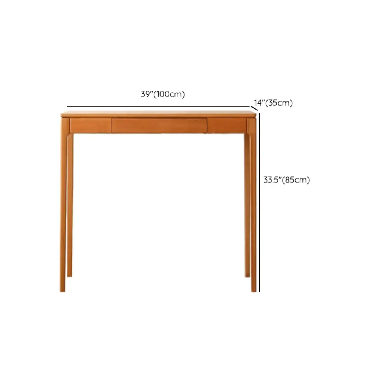 Rectangular Cherry Wood 2 Drawers Console Table Image - 24