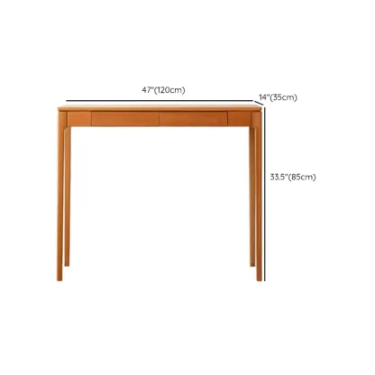 Rectangular Cherry Wood 2 Drawers Console Table Image - 25