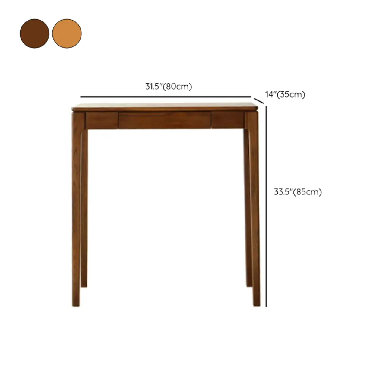 Rectangular Cherry Wood 2 Drawers Console Table Image - 28 | homeyfad