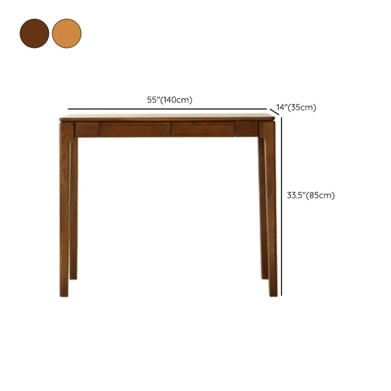 Rectangular Cherry Wood 2 Drawers Console Table Image - 29