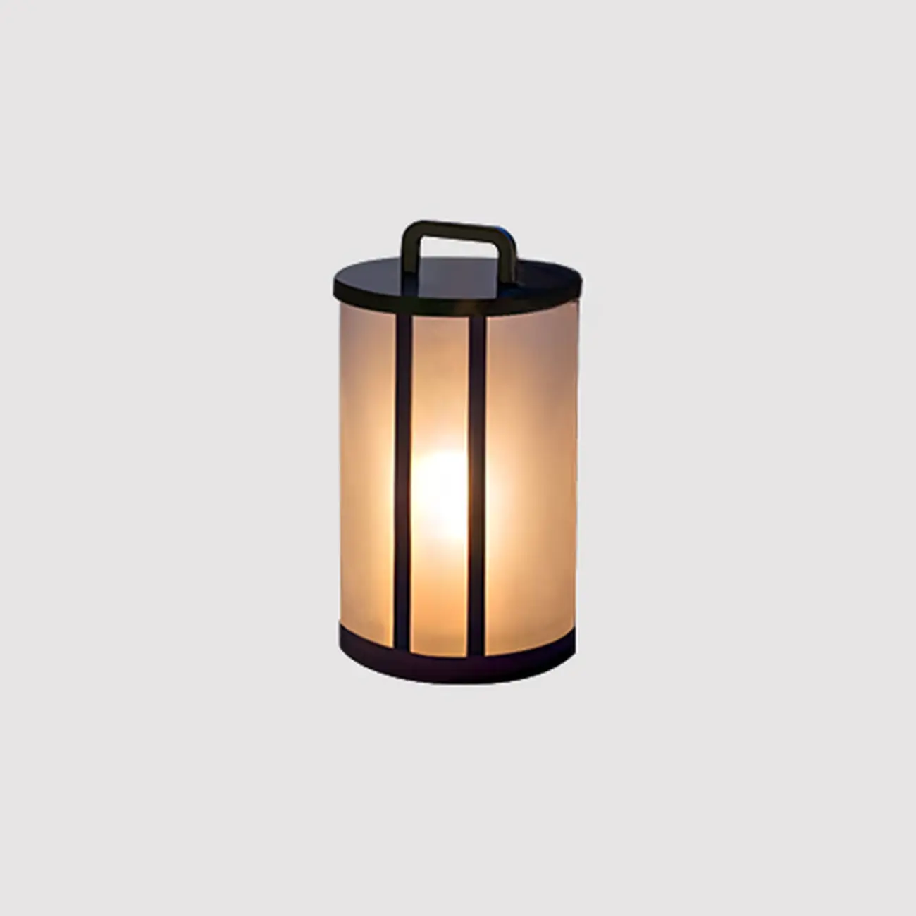 Glass Black Cylinder Outdoor Table Lamp Image - 5 | homeyfad
