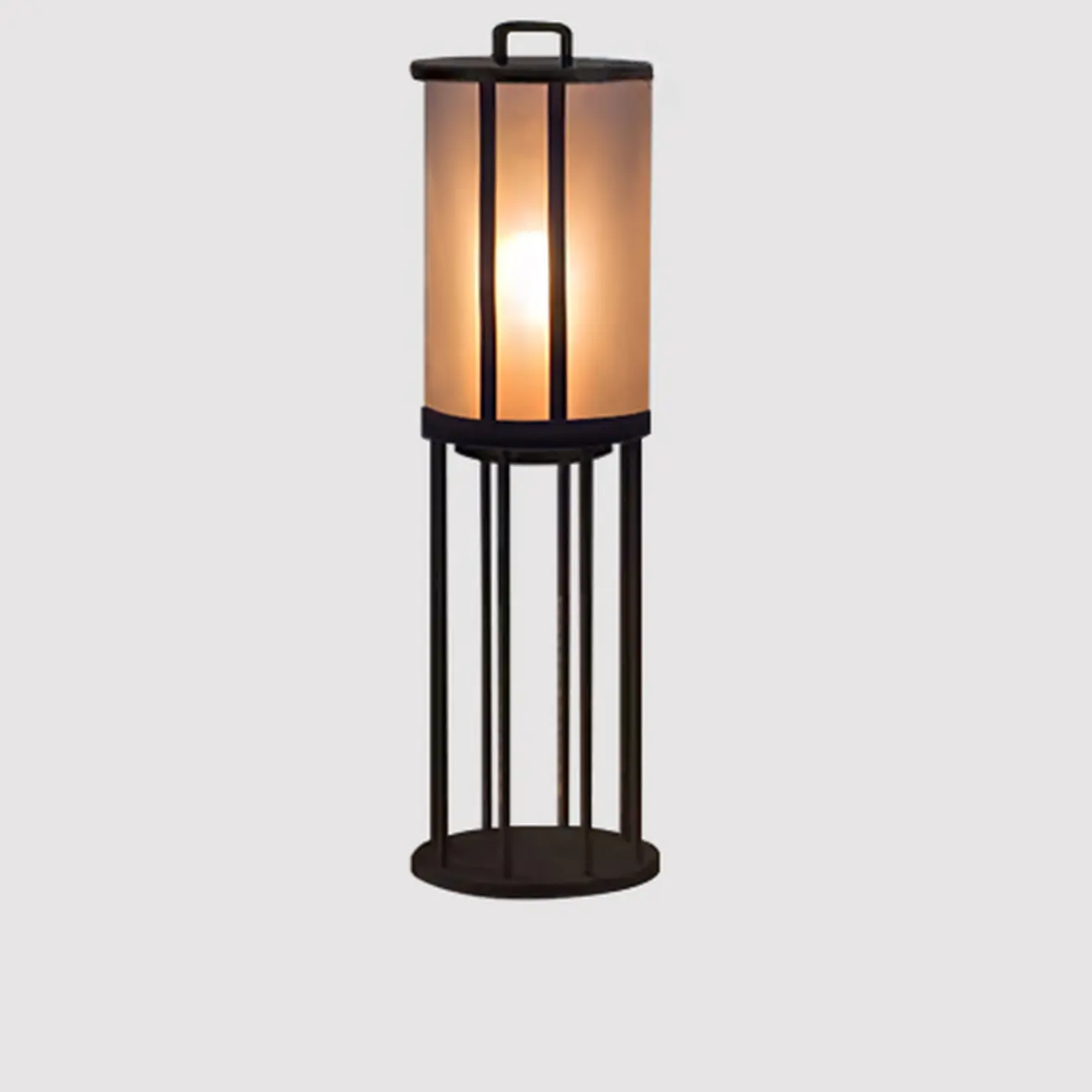 Glass Black Cylinder Outdoor Table Lamp Image - 6 | homeyfad