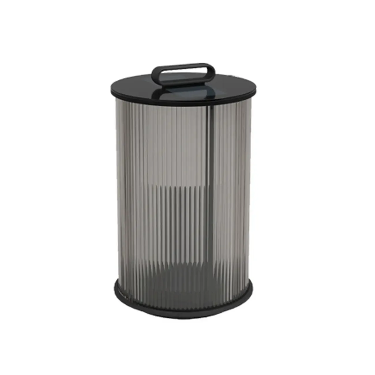 Glass Black Cylinder Outdoor Table Lamp Image - 7