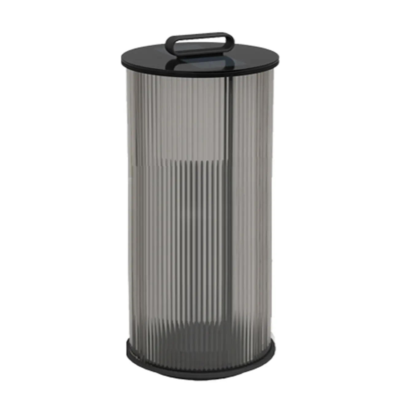 Glass Black Cylinder Outdoor Table Lamp Image - 8 | homeyfad