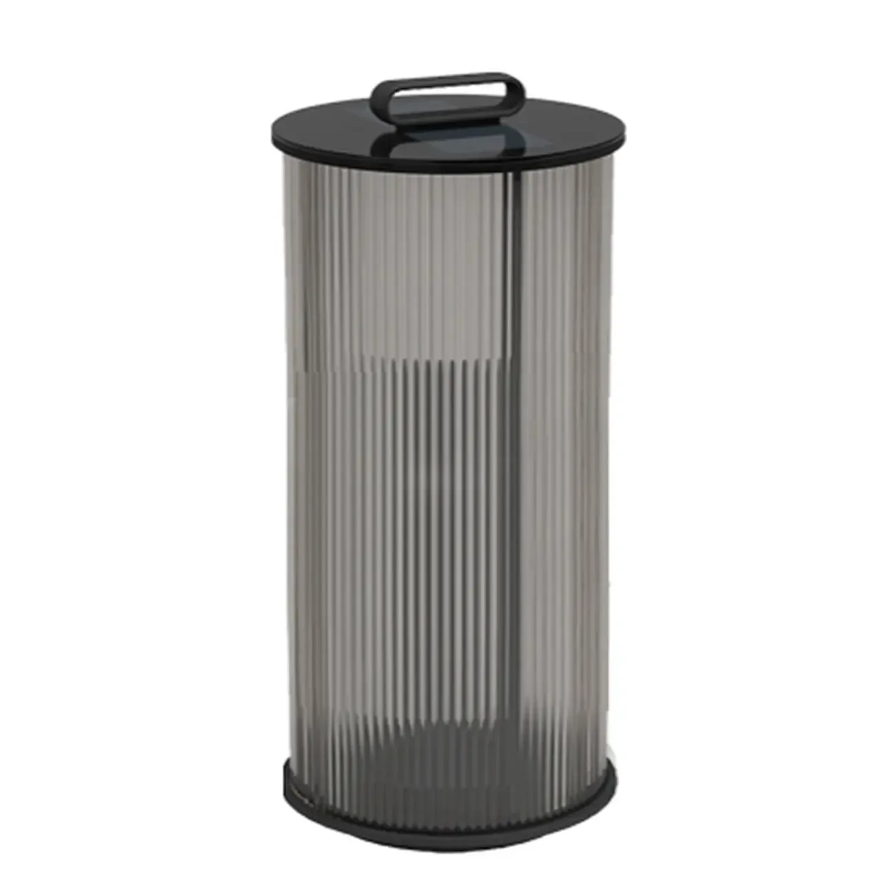 Glass Black Cylinder Outdoor Table Lamp Image - 8