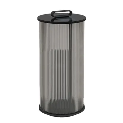 Glass Black Cylinder Outdoor Table Lamp Image - 8