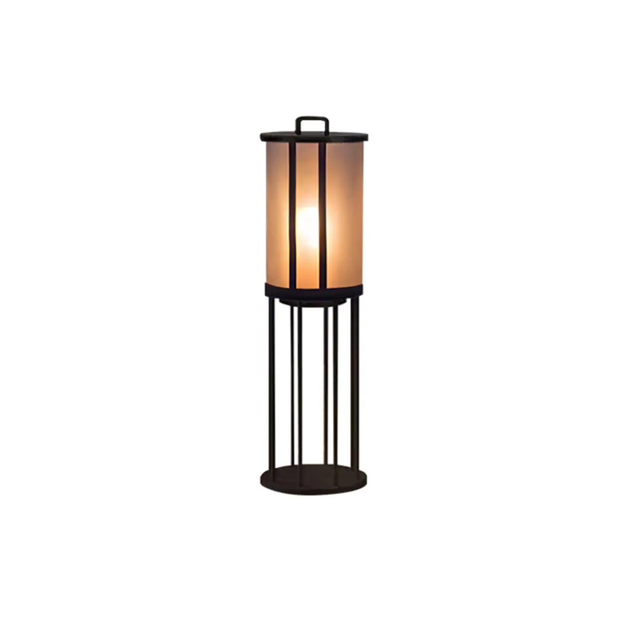 Glass Black Cylinder Outdoor Table Lamp Image - 11 | homeyfad