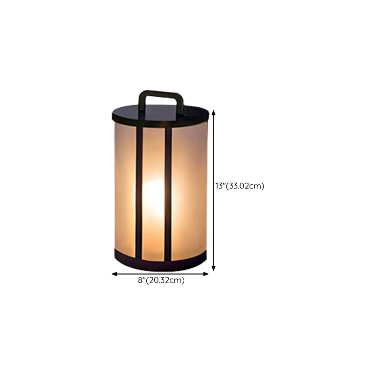 Glass Black Cylinder Outdoor Table Lamp #size | homeyfad