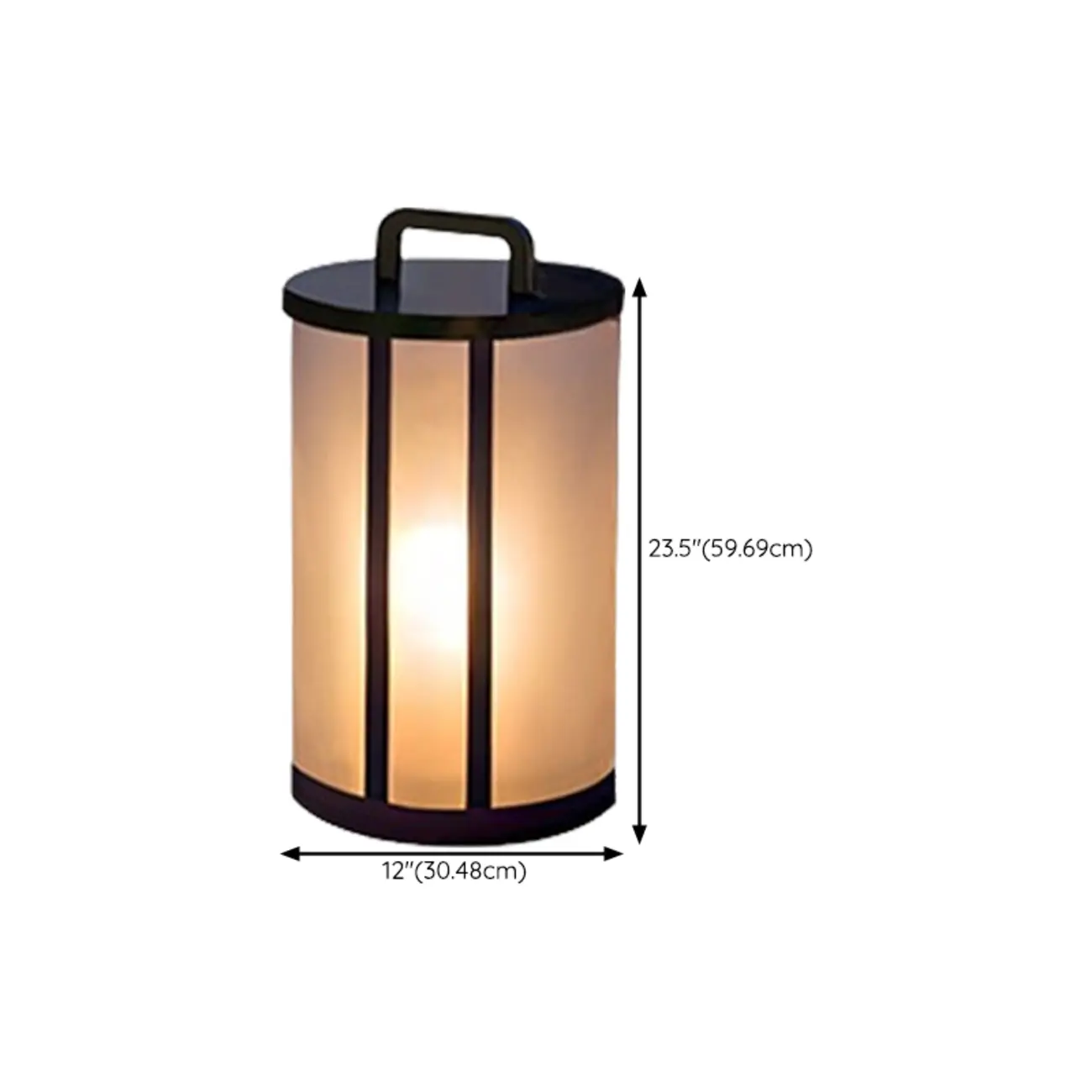 Glass Black Cylinder Outdoor Table Lamp Image - 13 | homeyfad