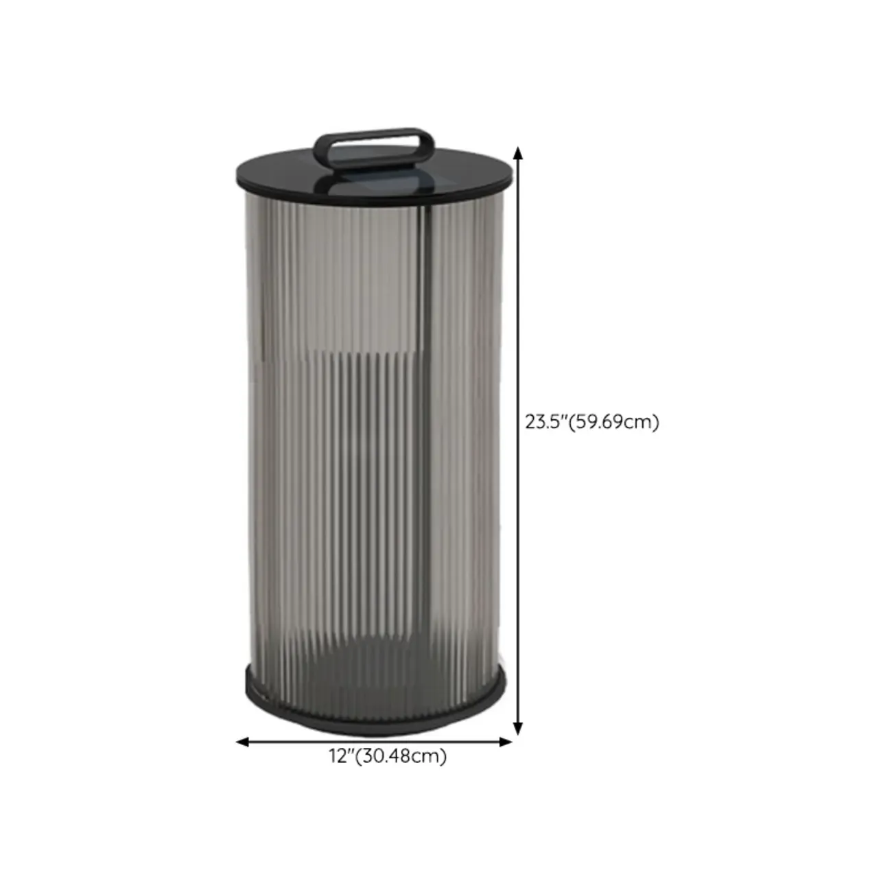 Glass Black Cylinder Outdoor Table Lamp Image - 15