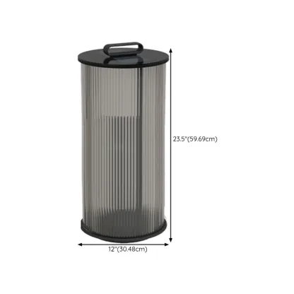 Glass Black Cylinder Outdoor Table Lamp Image - 15