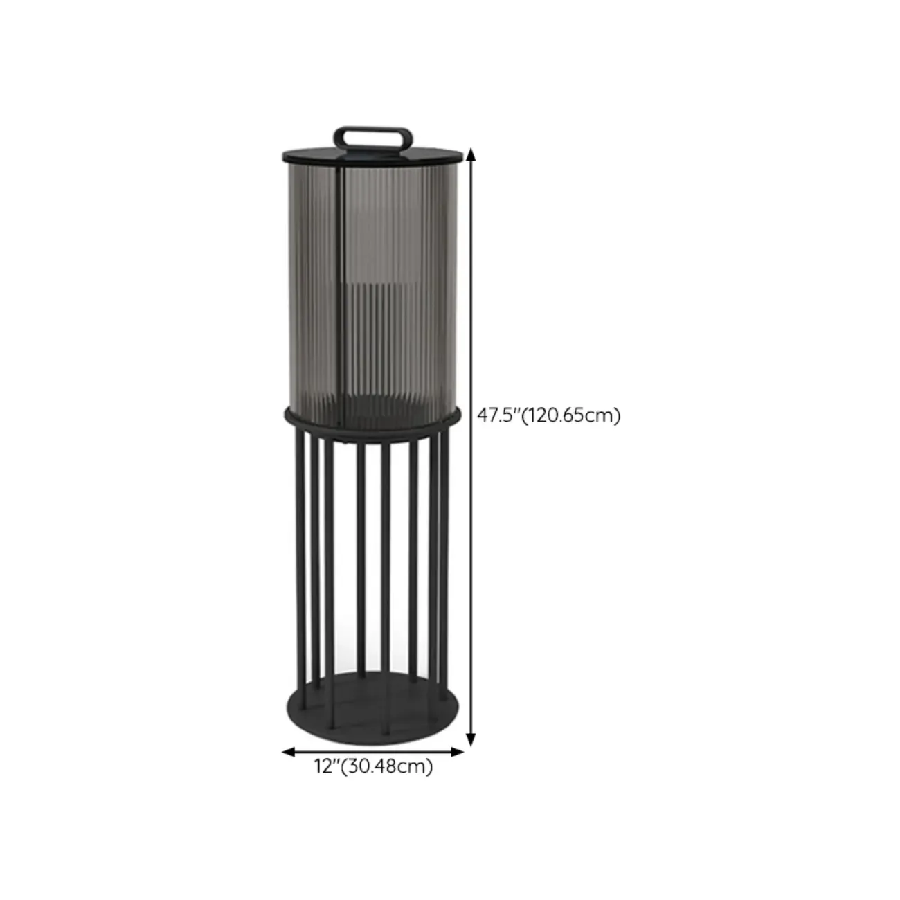 Glass Black Cylinder Outdoor Table Lamp Image - 16