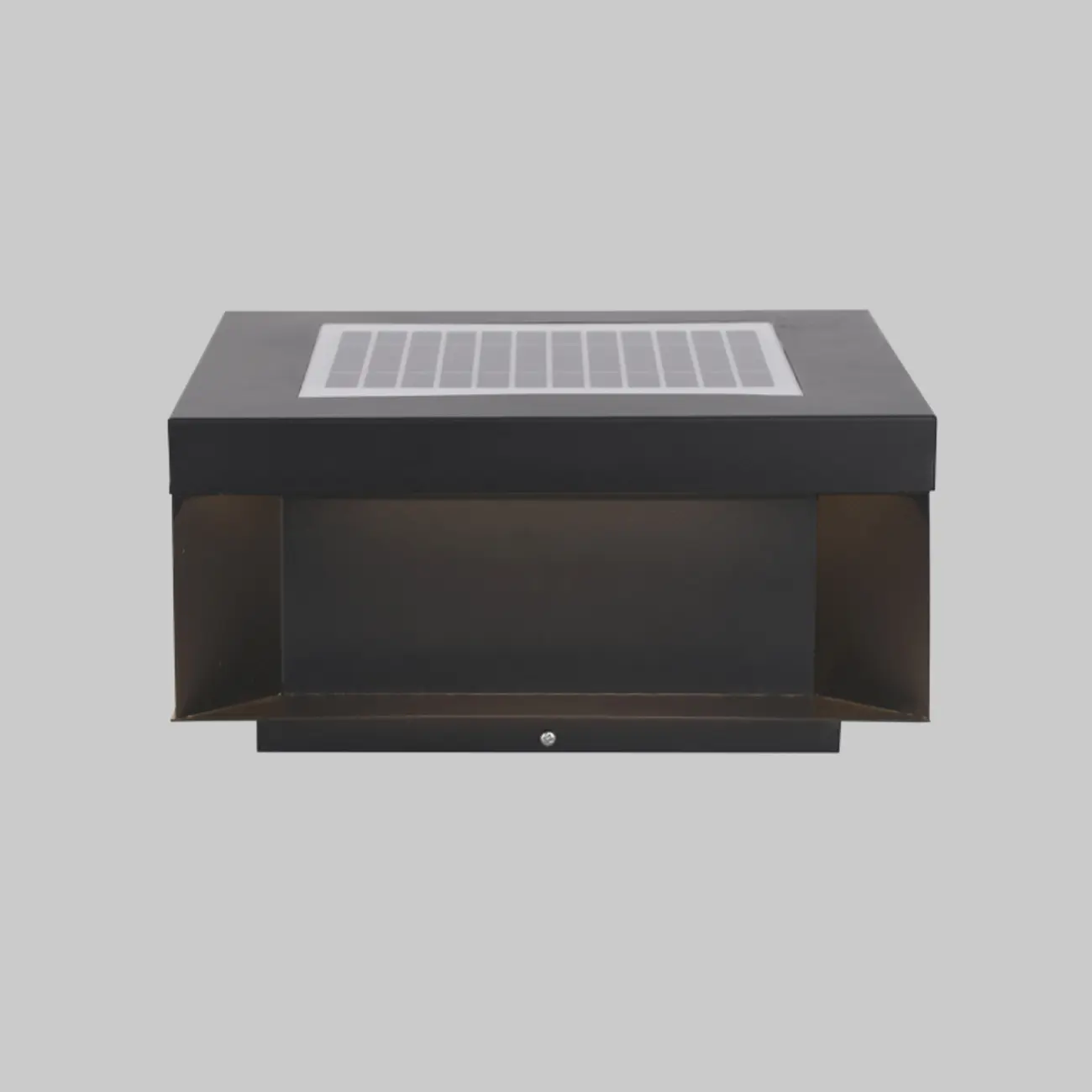 Modern Black Metal Solar LED Post Cap Light for Outdoor Image - 2 | homeyfad