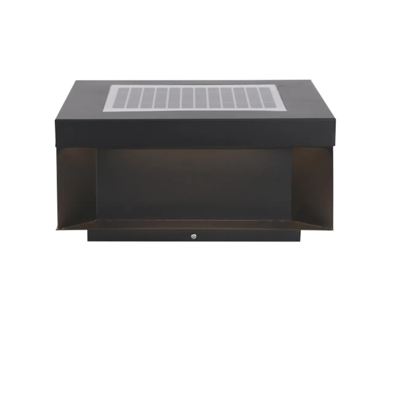 Modern Black Metal Solar LED Post Cap Light for Outdoor Image - 6 | homeyfad