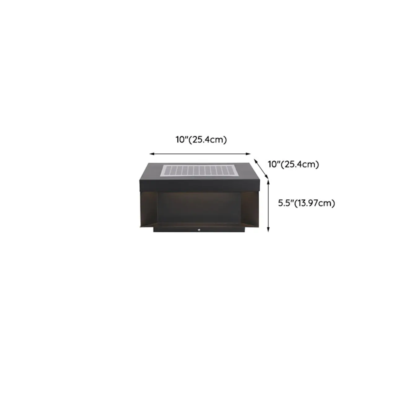 Modern Black Metal Solar LED Post Cap Light for Outdoor #size | homeyfad